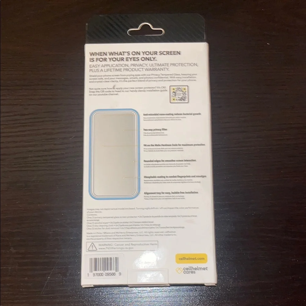 Privacy Tempered Glass Screen Protector for iPhone 16 - Black NEW